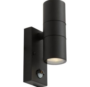 Ansell Lighting AACERO WL BLK PIR  Acero Up Down Black GU10 Wall PIR Light For Discount