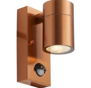 Ansell Lighting AACERO WLD COP PIR  Acero Copper GU10 Wall PIR Light Hot on Sale