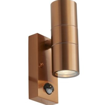 Ansell Lighting AACERO WL COP PIR  Acero Up Down Copper GU10 Wall PIR Light Online Hot Sale