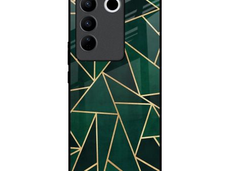 Abstract Green Glass Case For Vivo V27 5G Fashion