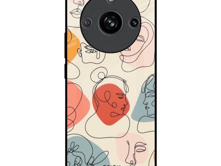 Abstract Faces Glass Case for Realme 11 Pro 5G For Cheap