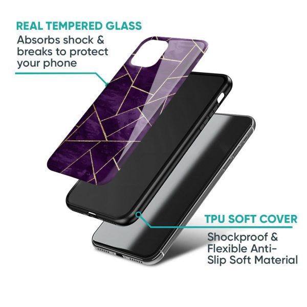 Geometric Purple Glass Case For Samsung Galaxy A54 5G For Sale