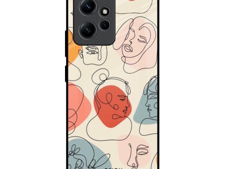 Abstract Faces Glass Case for Redmi Note 12 on Sale