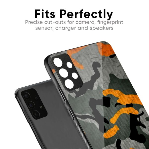 Camouflage Orange Glass Case For Vivo Y100 5G For Cheap