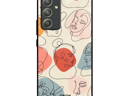 Abstract Faces Glass Case for Samsung Galaxy A54 5G Online