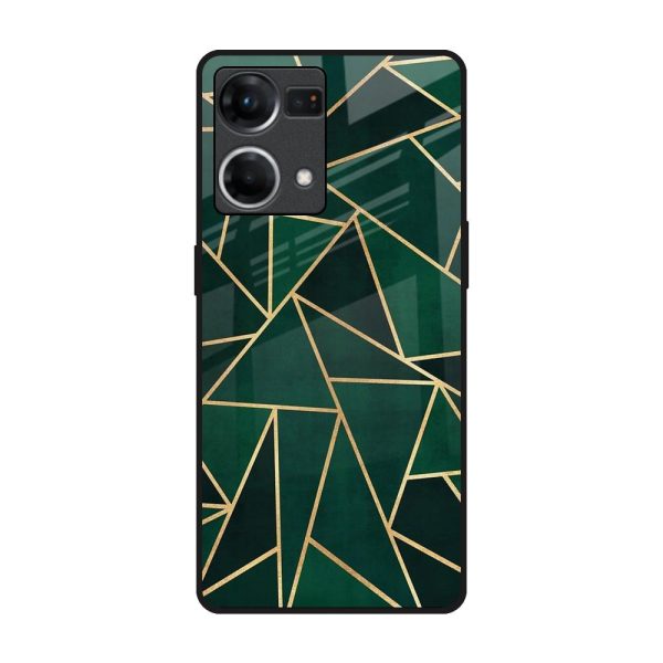 Abstract Green Glass Case For OPPO F21 Pro Online Sale