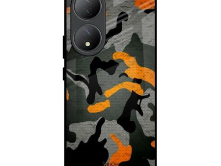 Camouflage Orange Glass Case For Vivo Y100 5G For Cheap