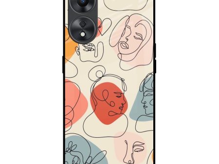 Abstract Faces Glass Case for Oppo A58 5G Online now